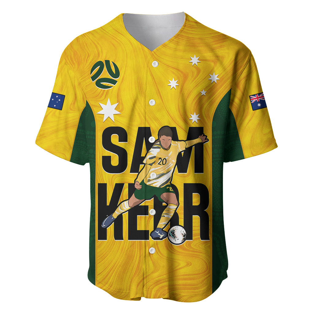 Custom Australia Soccer Baseball Jersey Sam Kerr Matildas Proud 2023 World Cup Yellow - Wonder Print Shop