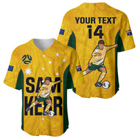Custom Australia Soccer Baseball Jersey Sam Kerr Matildas Proud 2023 World Cup Yellow - Wonder Print Shop