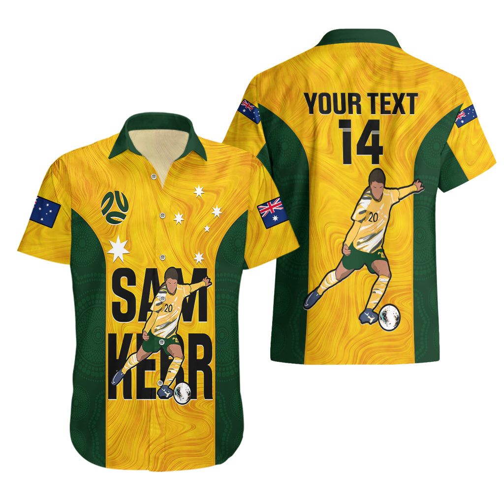Custom Australia Soccer Hawaiian Shirt Sam Kerr Matildas Proud 2023 World Cup Yellow - Wonder Print Shop