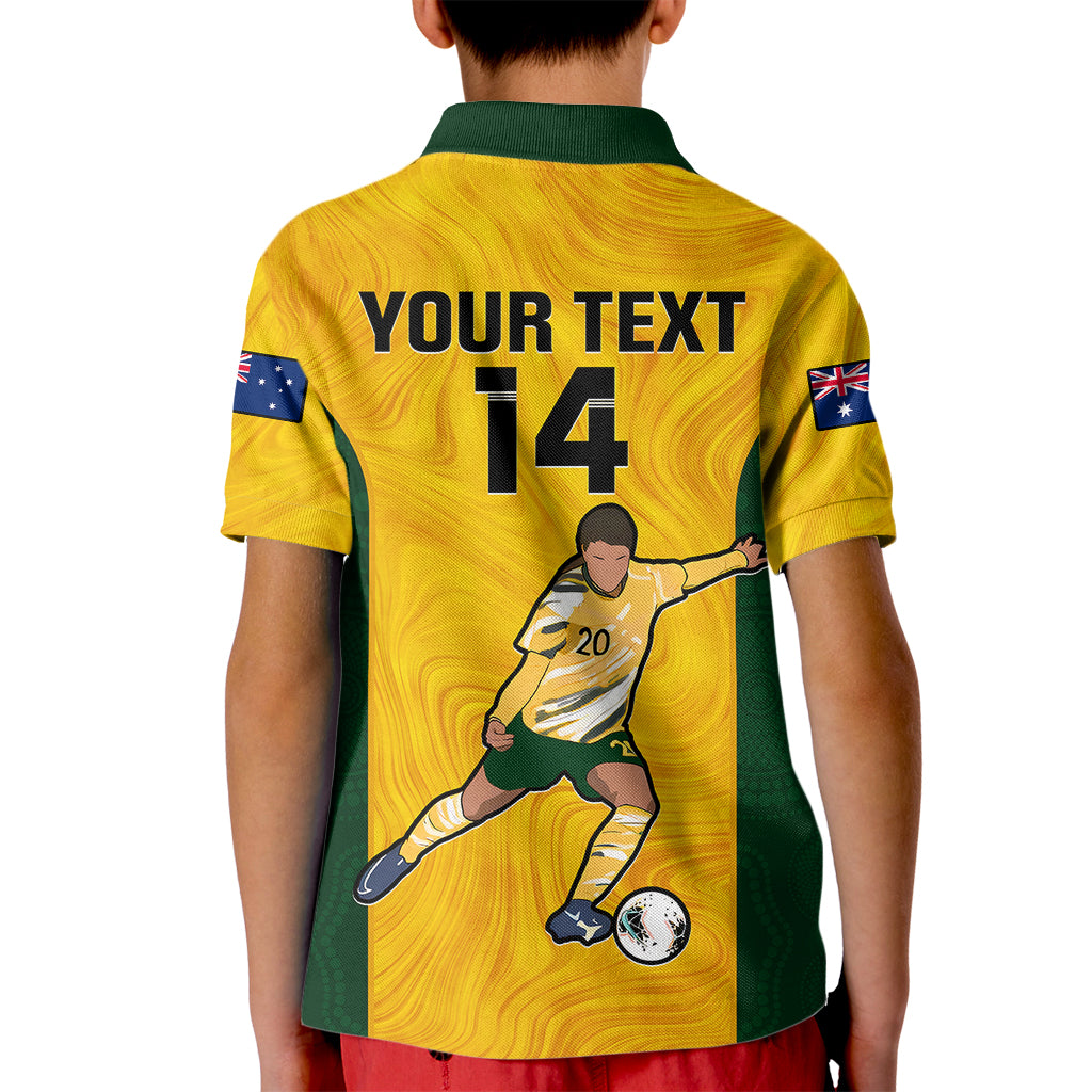 Custom Australia Soccer Kid Polo Shirt Sam Kerr Matildas Proud 2023 World Cup Yellow - Wonder Print Shop