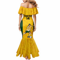 Custom Australia Soccer Mermaid Dress Sam Kerr Matildas Proud 2023 World Cup Yellow - Wonder Print Shop