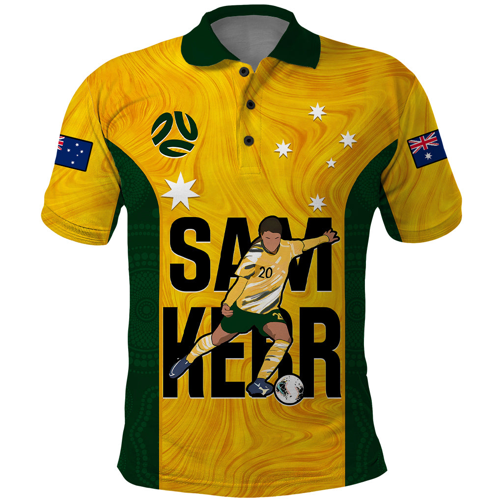 Custom Australia Soccer Polo Shirt Sam Kerr Matildas Proud 2023 World Cup Yellow - Wonder Print Shop