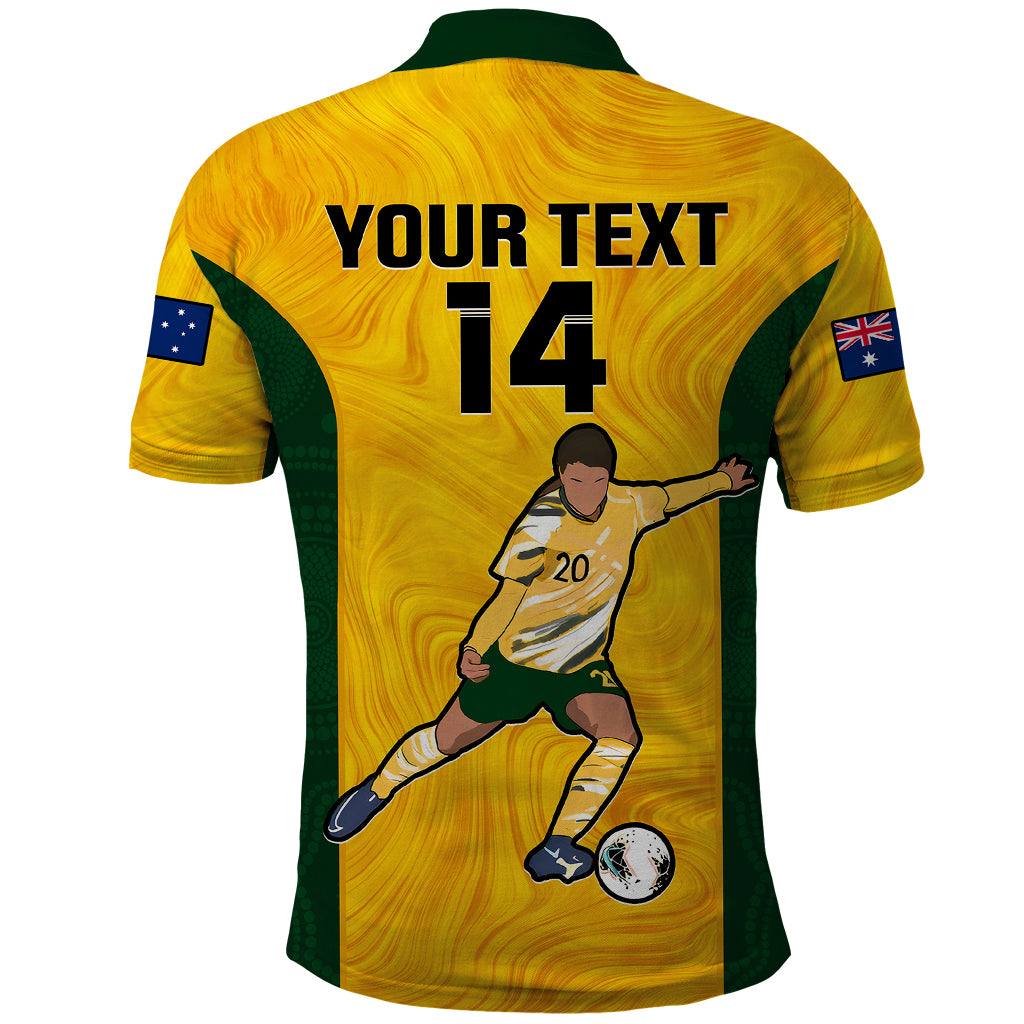 Custom Australia Soccer Polo Shirt Sam Kerr Matildas Proud 2023 World Cup Yellow - Wonder Print Shop
