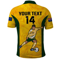 Custom Australia Soccer Polo Shirt Sam Kerr Matildas Proud 2023 World Cup Yellow - Wonder Print Shop