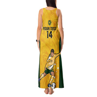 Custom Australia Soccer Tank Maxi Dress Sam Kerr Matildas Proud 2023 World Cup Yellow - Wonder Print Shop