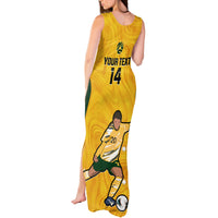 Custom Australia Soccer Tank Maxi Dress Sam Kerr Matildas Proud 2023 World Cup Yellow - Wonder Print Shop