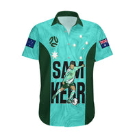Australia Soccer Hawaiian Shirt Sam Kerr Matildas Proud 2023 World Cup Turquoise - Wonder Print Shop