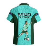 Australia Soccer Hawaiian Shirt Sam Kerr Matildas Proud 2023 World Cup Turquoise - Wonder Print Shop