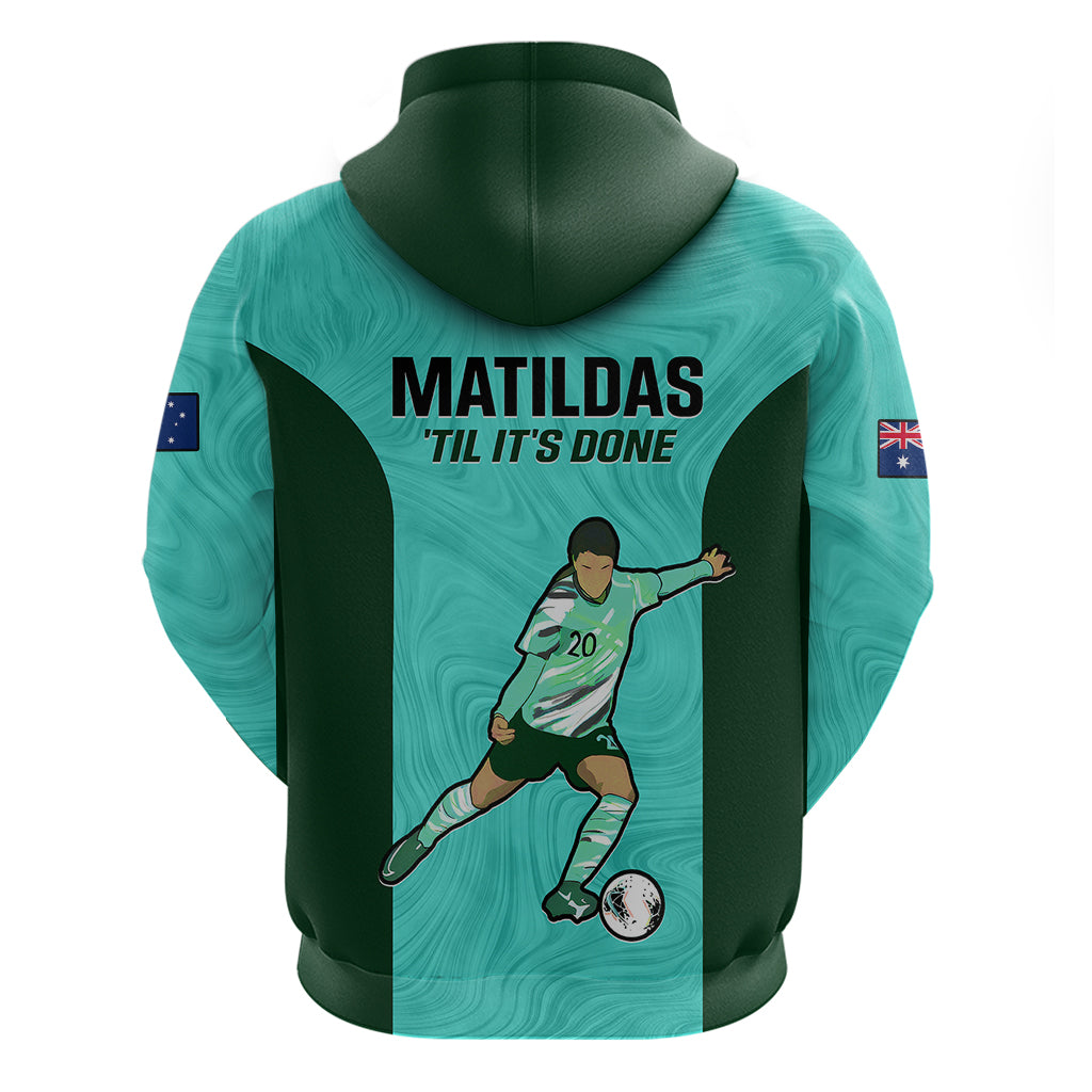 Australia Soccer Hoodie Sam Kerr Matildas Proud 2023 World Cup Turquoise - Wonder Print Shop