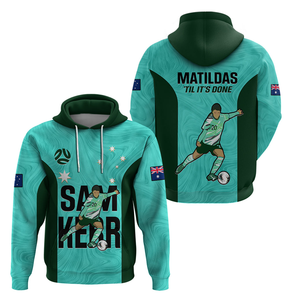 Australia Soccer Hoodie Sam Kerr Matildas Proud 2023 World Cup Turquoise - Wonder Print Shop