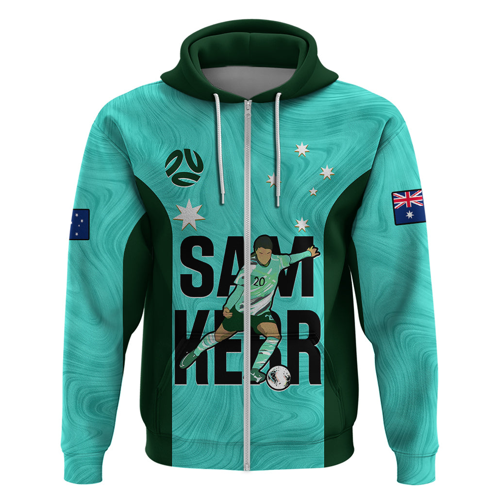 Australia Soccer Hoodie Sam Kerr Matildas Proud 2023 World Cup Turquoise - Wonder Print Shop