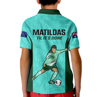 Australia Soccer Kid Polo Shirt Sam Kerr Matildas Proud 2023 World Cup Turquoise - Wonder Print Shop