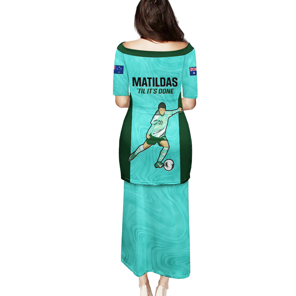 Australia Soccer Puletasi Sam Kerr Matildas Proud 2023 World Cup Turquoise - Wonder Print Shop