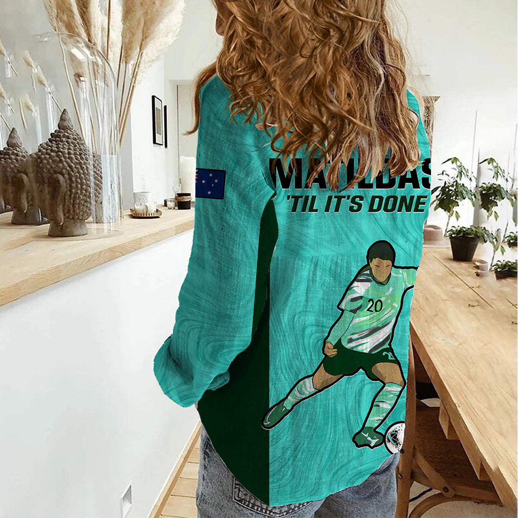 Australia Soccer Women Casual Shirt Sam Kerr Matildas Proud 2023 World Cup Turquoise - Wonder Print Shop