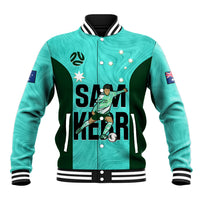 Custom Australia Soccer Baseball Jacket Sam Kerr Matildas Proud 2023 World Cup Turquoise - Wonder Print Shop