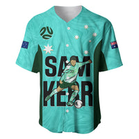 Custom Australia Soccer Baseball Jersey Sam Kerr Matildas Proud 2023 World Cup Turquoise - Wonder Print Shop