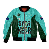 Custom Australia Soccer Bomber Jacket Sam Kerr Matildas Proud 2023 World Cup Turquoise - Wonder Print Shop