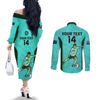 custom-australia-soccer-couples-matching-off-the-shoulder-long-sleeve-dress-and-long-sleeve-button-shirts-sam-kerr-matildas-proud-2023-world-cup-turquoise