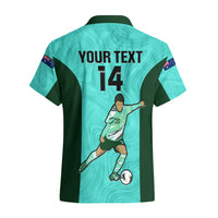 Custom Australia Soccer Hawaiian Shirt Sam Kerr Matildas Proud 2023 World Cup Turquoise - Wonder Print Shop