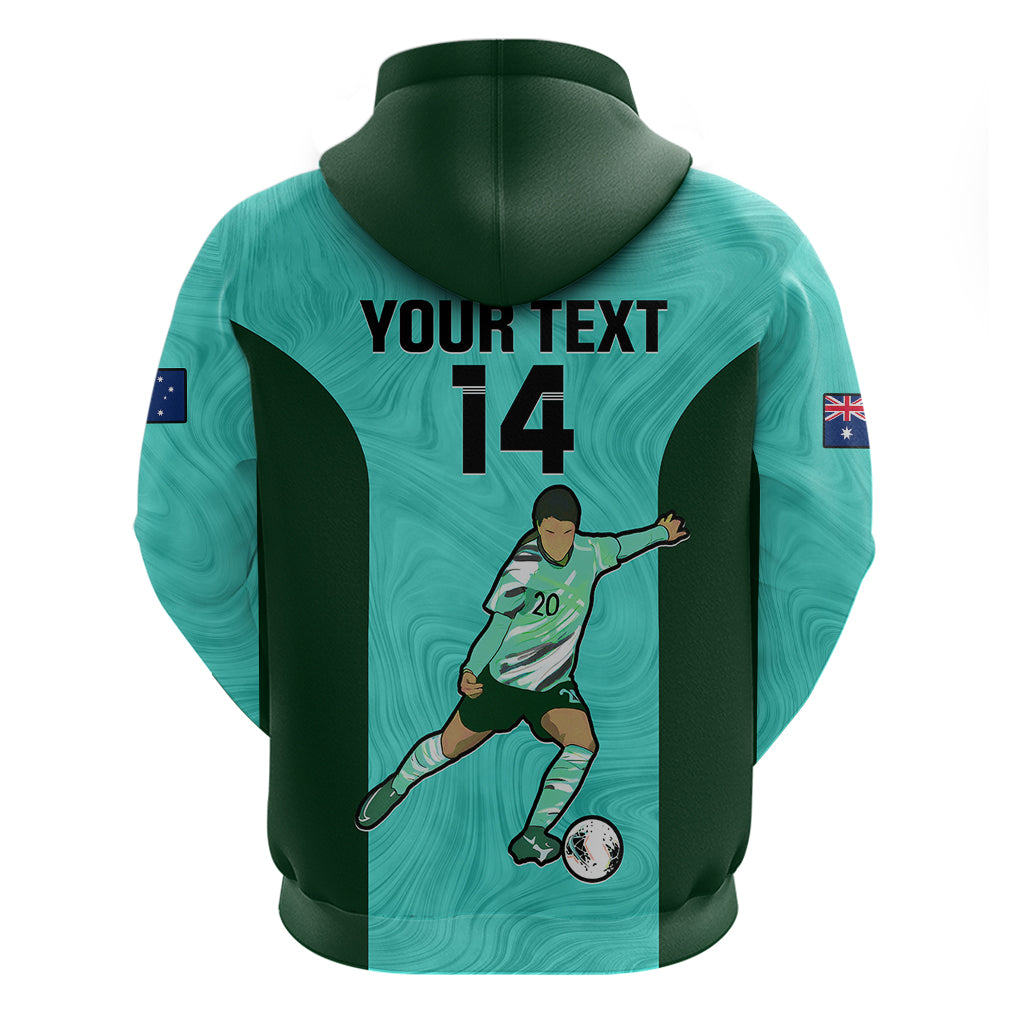 Custom Australia Soccer Hoodie Sam Kerr Matildas Proud 2023 World Cup Turquoise - Wonder Print Shop
