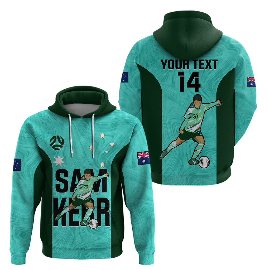 Custom Australia Soccer Hoodie Sam Kerr Matildas Proud 2023 World Cup Turquoise - Wonder Print Shop