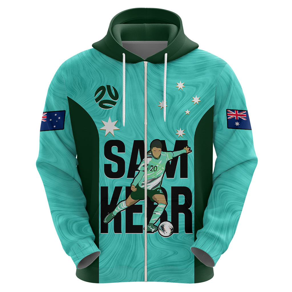 Custom Australia Soccer Hoodie Sam Kerr Matildas Proud 2023 World Cup Turquoise - Wonder Print Shop