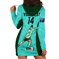 Custom Australia Soccer Hoodie Dress Sam Kerr Matildas Proud 2023 World Cup Turquoise - Wonder Print Shop