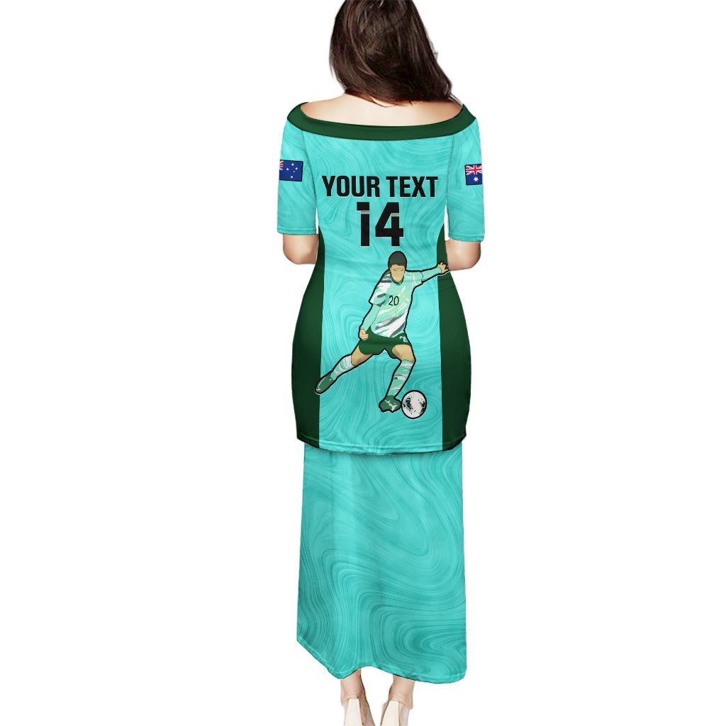 Custom Australia Soccer Puletasi Sam Kerr Matildas Proud 2023 World Cup Turquoise - Wonder Print Shop