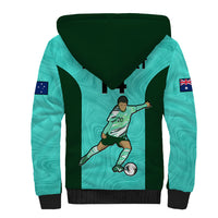Custom Australia Soccer Sherpa Hoodie Sam Kerr Matildas Proud 2023 World Cup Turquoise - Wonder Print Shop