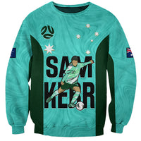 Custom Australia Soccer Sweatshirt Sam Kerr Matildas Proud 2023 World Cup Turquoise - Wonder Print Shop