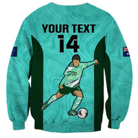 Custom Australia Soccer Sweatshirt Sam Kerr Matildas Proud 2023 World Cup Turquoise - Wonder Print Shop