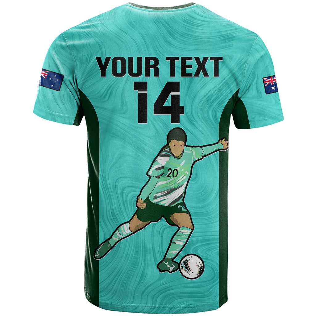 Custom Australia Soccer T Shirt Sam Kerr Matildas Proud 2023 World Cup Turquoise - Wonder Print Shop