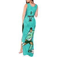 Custom Australia Soccer Tank Maxi Dress Sam Kerr Matildas Proud 2023 World Cup Turquoise - Wonder Print Shop