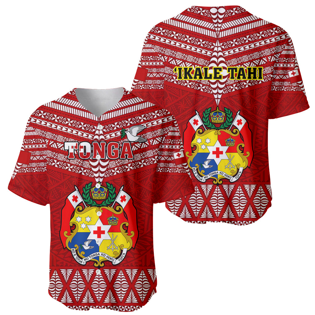 Tonga Rugby Baseball Jersey 2023 World Cup Tongan Kupesi Ngatu Pattern - Wonder Print Shop