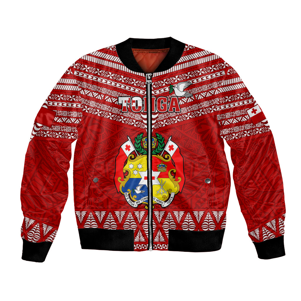 Tonga Rugby Bomber Jacket 2023 World Cup Tongan Kupesi Ngatu Pattern - Wonder Print Shop