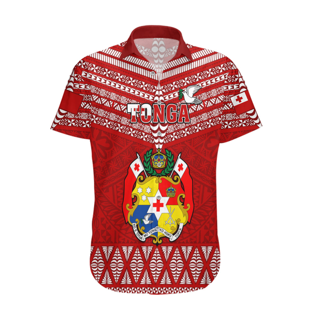 Tonga Rugby Hawaiian Shirt 2023 World Cup Tongan Kupesi Ngatu Pattern - Wonder Print Shop