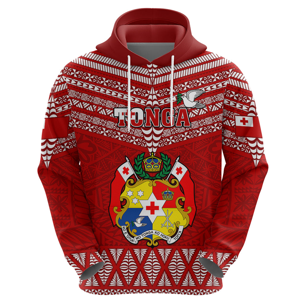 Tonga Rugby Hoodie 2023 World Cup Tongan Kupesi Ngatu Pattern - Wonder Print Shop