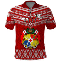 Tonga Rugby Polo Shirt 2023 World Cup Tongan Kupesi Ngatu Pattern - Wonder Print Shop