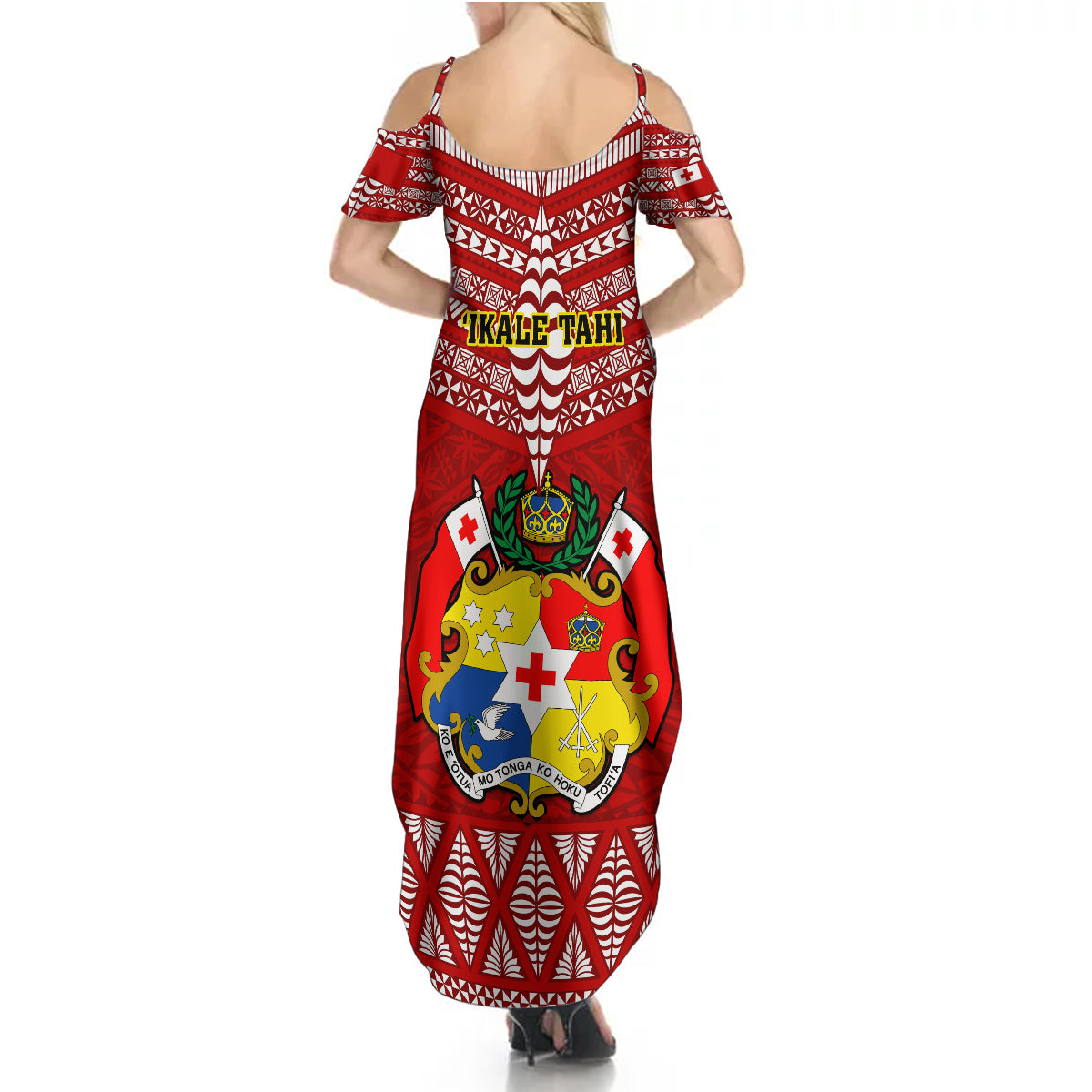 Tonga Rugby Summer Maxi Dress 2023 World Cup Tongan Kupesi Ngatu Pattern - Wonder Print Shop