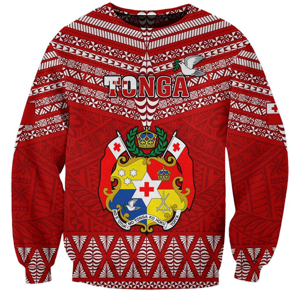Tonga Rugby Sweatshirt 2023 World Cup Tongan Kupesi Ngatu Pattern - Wonder Print Shop