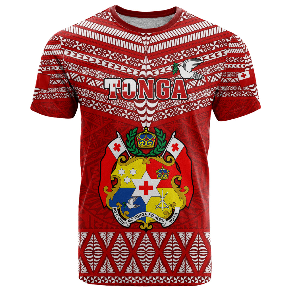 Tonga Rugby T Shirt 2023 World Cup Tongan Kupesi Ngatu Pattern - Wonder Print Shop