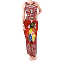 Tonga Rugby Tank Maxi Dress 2023 World Cup Tongan Kupesi Ngatu Pattern - Wonder Print Shop
