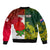 Personalised Australia And England Rugby Sleeve Zip Bomber Jacket Indigenous Wallabies With Red Roses Sporty Version - Wonder Print Shop