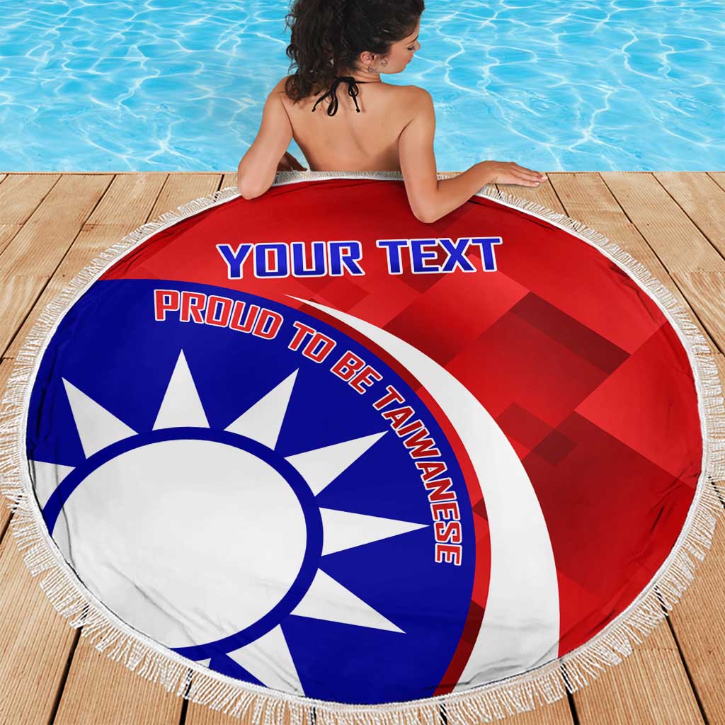 Personalised Taiwan Badminton Beach Blanket 2024 Taiwanese Proud Dynamic Style - Wonder Print Shop