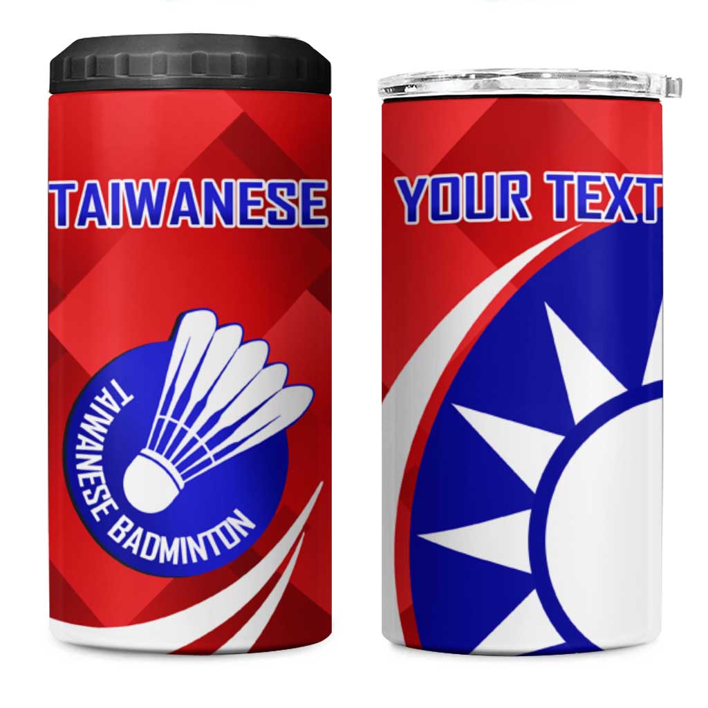 Personalised Taiwan Badminton 4 in 1 Can Cooler Tumbler 2024 Taiwanese Proud Dynamic Style - Wonder Print Shop
