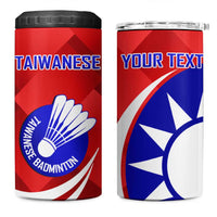 Personalised Taiwan Badminton 4 in 1 Can Cooler Tumbler 2024 Taiwanese Proud Dynamic Style - Wonder Print Shop
