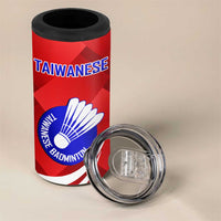 Personalised Taiwan Badminton 4 in 1 Can Cooler Tumbler 2024 Taiwanese Proud Dynamic Style - Wonder Print Shop