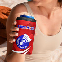 Personalised Taiwan Badminton 4 in 1 Can Cooler Tumbler 2024 Taiwanese Proud Dynamic Style - Wonder Print Shop