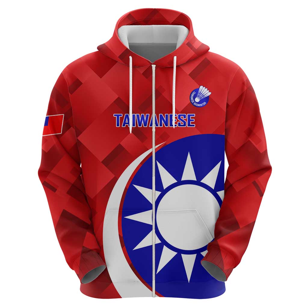 Personalised Taiwan Badminton Hoodie 2024 Taiwanese Proud Dynamic Style - Wonder Print Shop