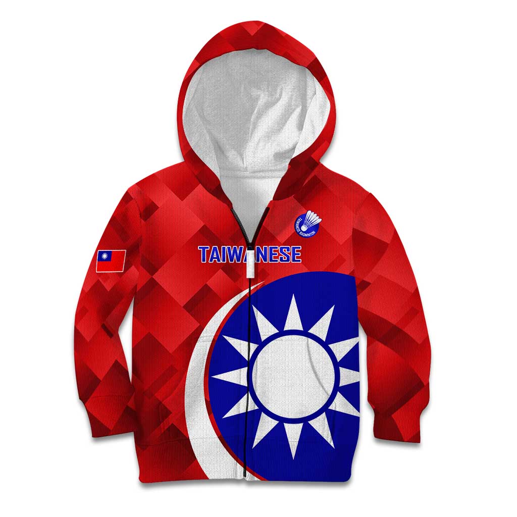 Personalised Taiwan Badminton Kid Hoodie 2024 Taiwanese Proud Dynamic Style - Wonder Print Shop